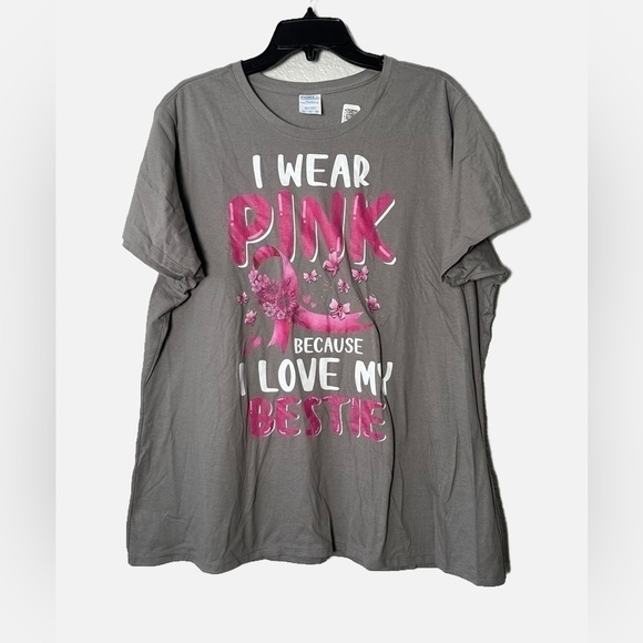 NWOT Port & Company Cotton Breast Cancer Awareness T-Shirt - Picture 1 of 3